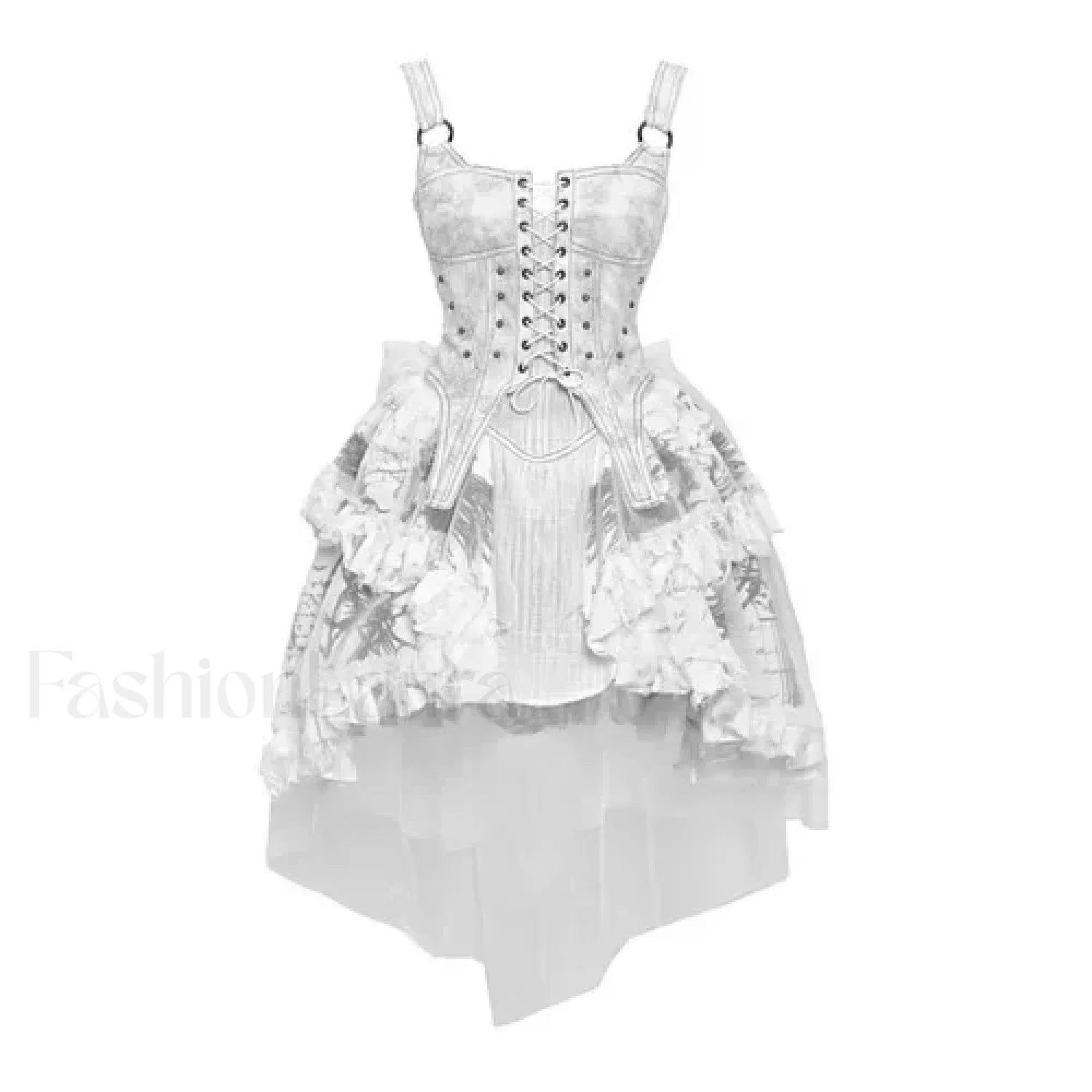 Original Punk Madhouse Gothic Print Lolita Trailing Suspender Light Dress Niche Vintage Dress
