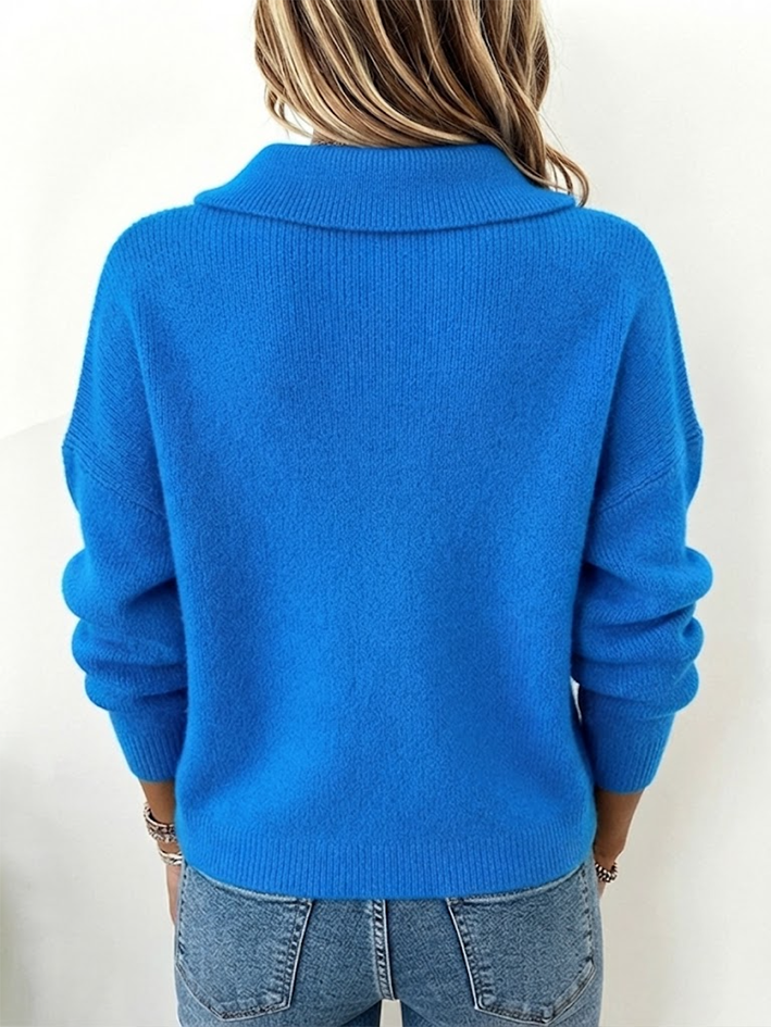 Peter Pan Collar Long Sleeve Knit Sweater