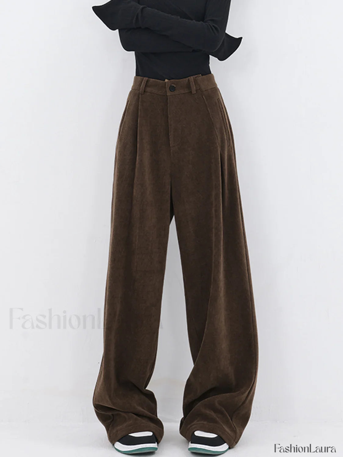Oversized Corduroy Pleated Trendy Wide Leg Pants