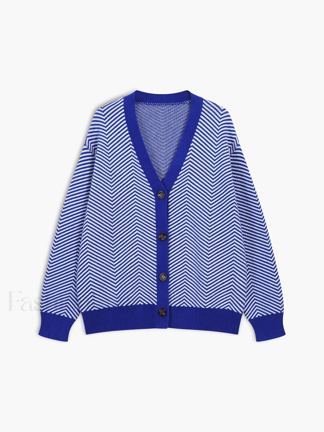 Oversized Herringbone Cardigan Blue / XS Cardigans