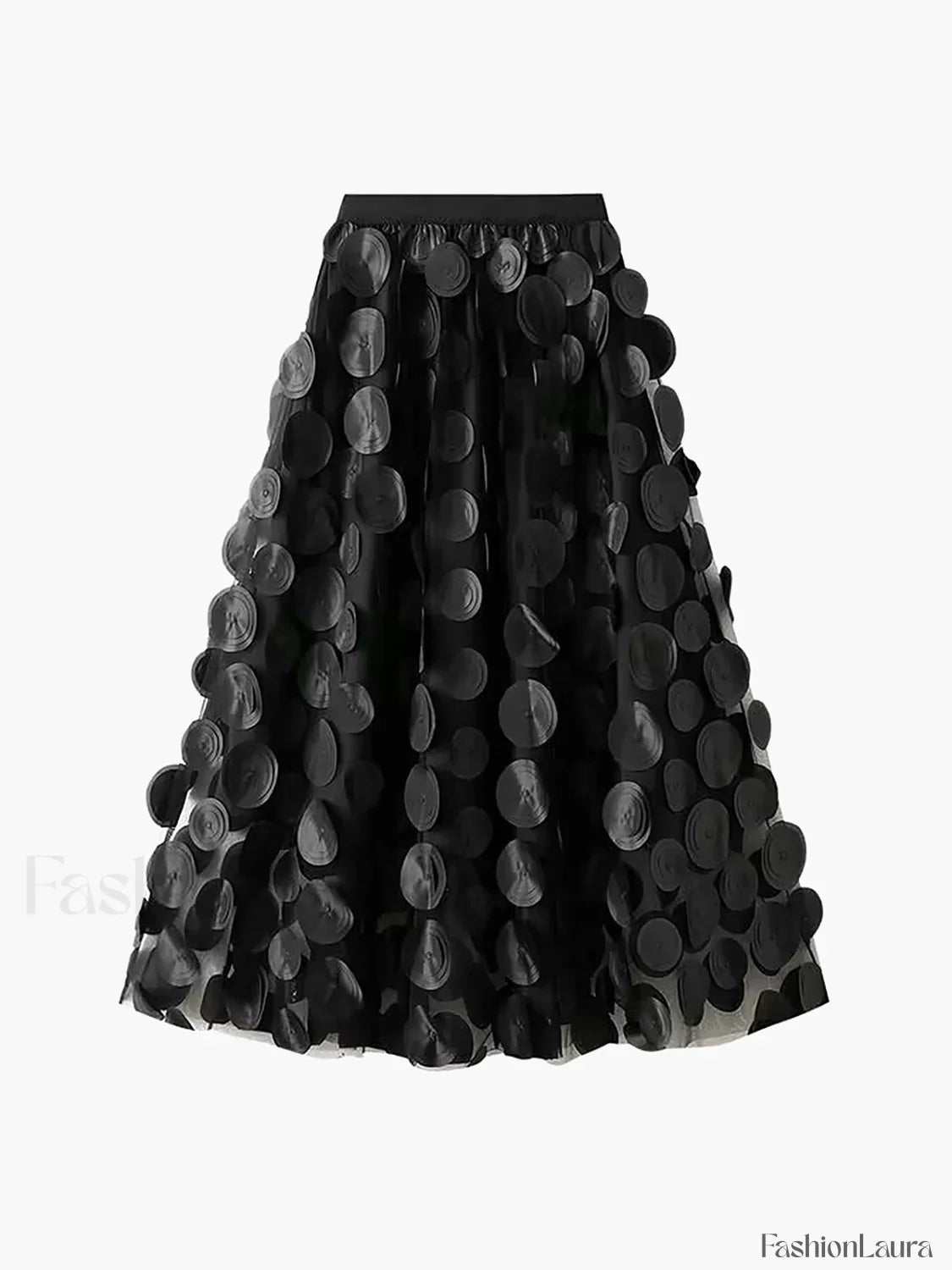 Oversized Mesh Polka Trendy Dot Midi Skirt