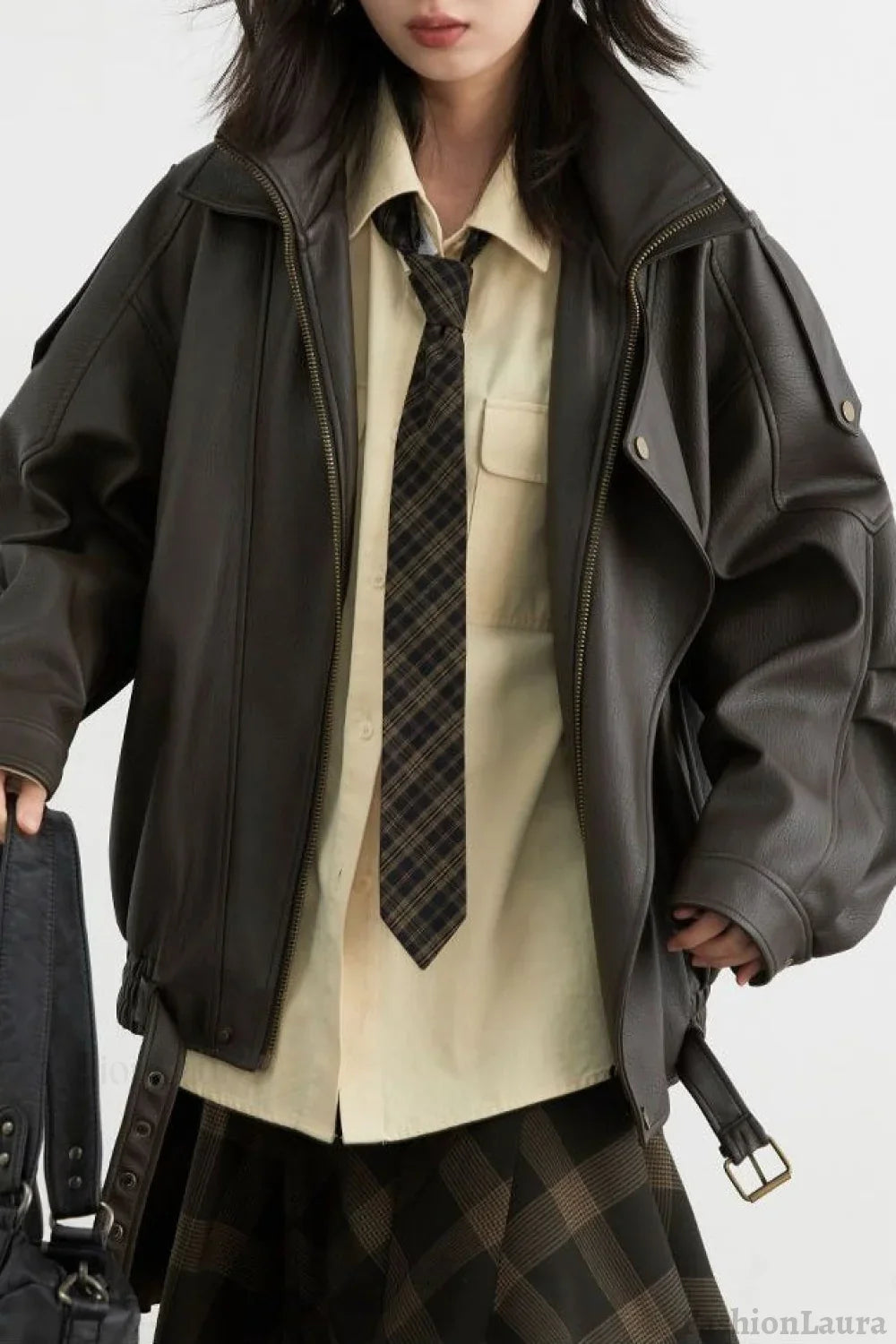 Oversized Moto Leather Jacket