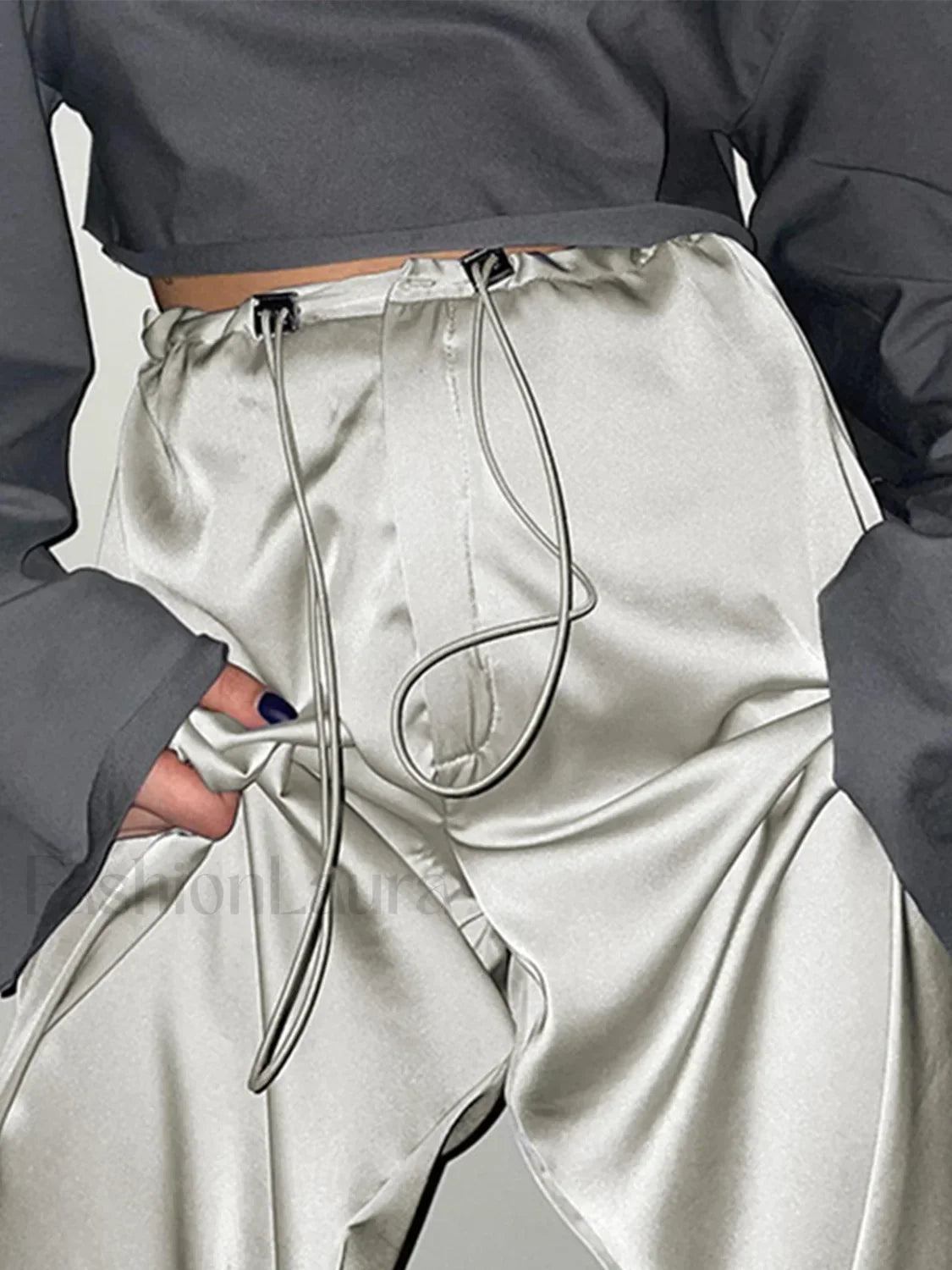 Oversized Satin Graceful Wide Leg Pants