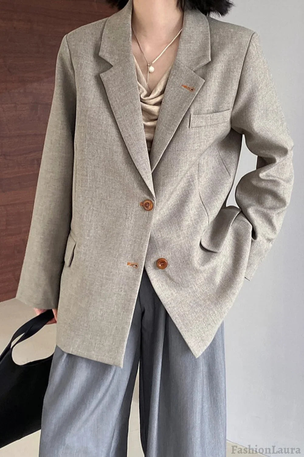 Oversized Speckled Lapel Blazer XS / Grey