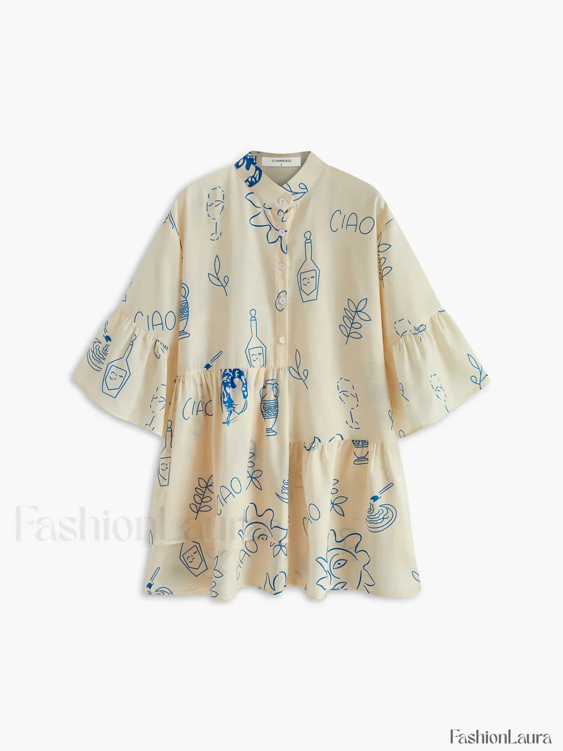 Oversized Sun Print Short Dress