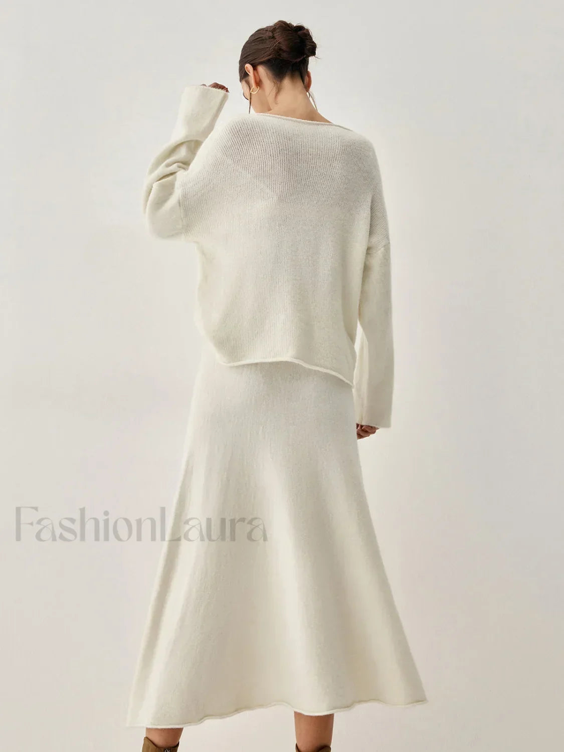 Oversized Sweater Two Trendy Piece Skirt Set