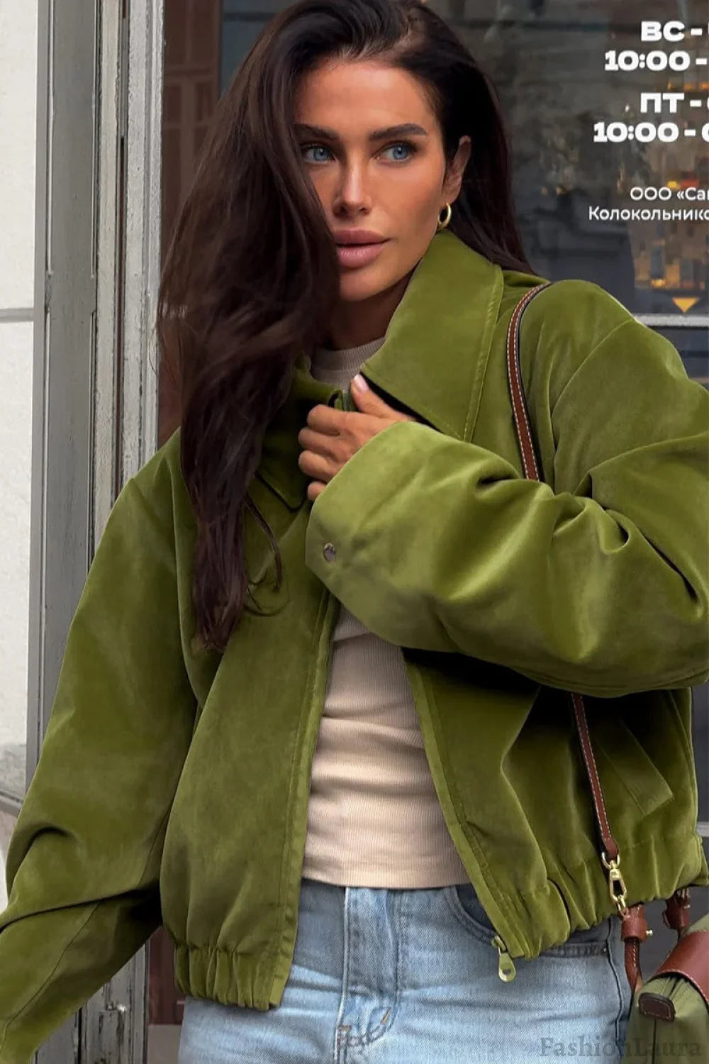 Oversized Velvet Baseball Style Jacket