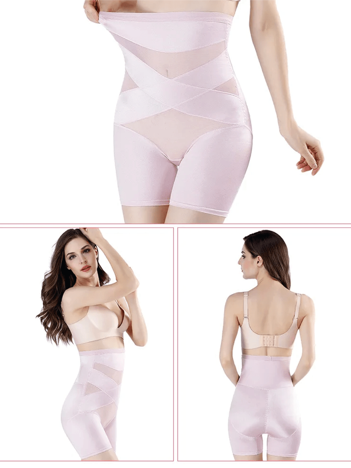High Waist Mesh Panel Tummy Control Shaper Shorts