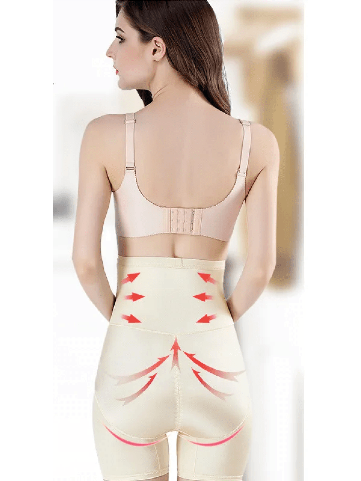 High Waist Mesh Panel Tummy Control Shaper Shorts