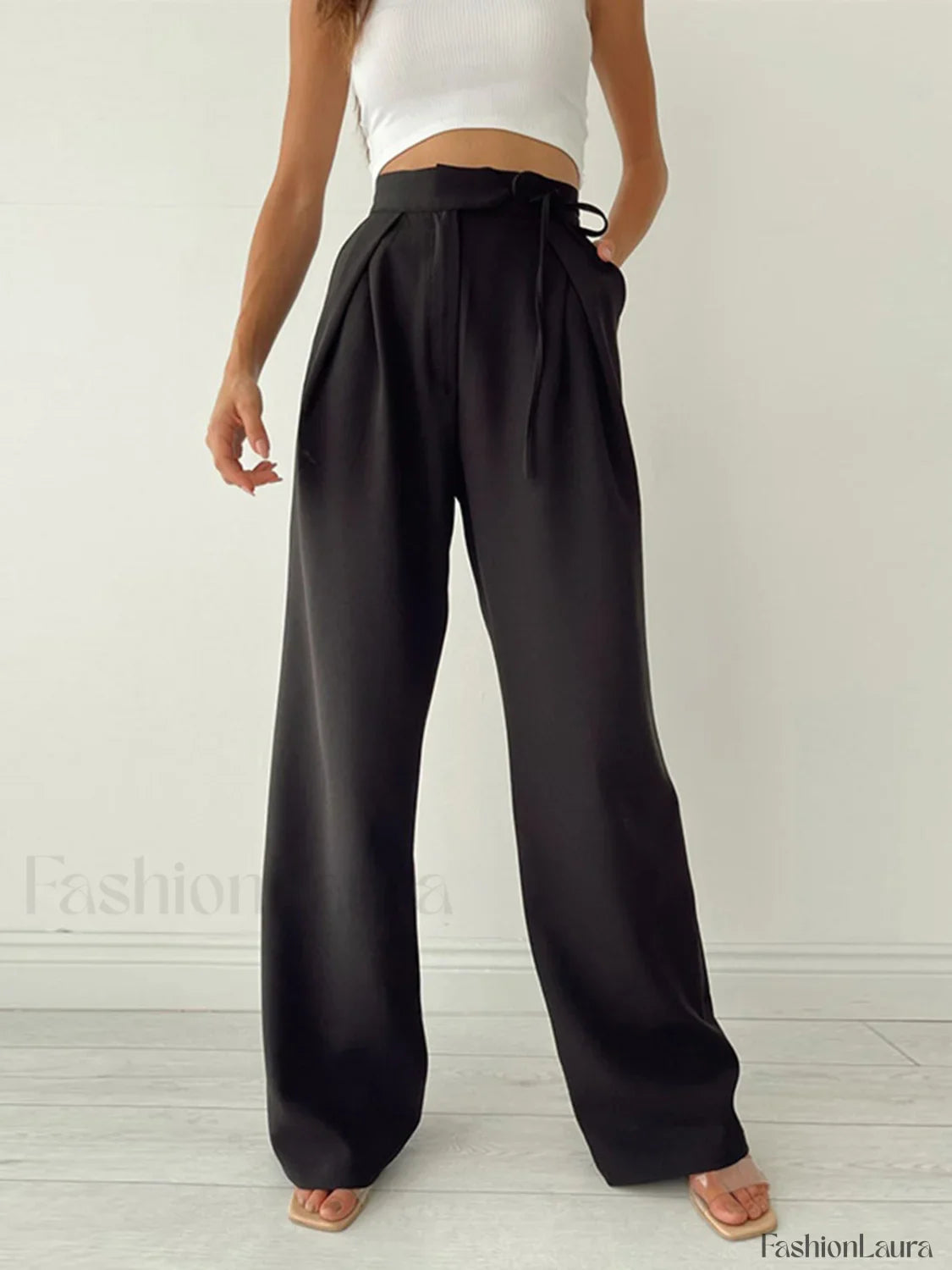 Palazzo Tied Wide Trendy Leg Dress Pants