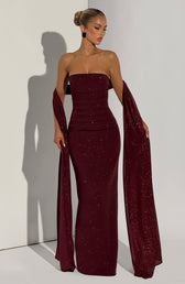 Sparkle Strapless Ruched Maxi Gown 13
