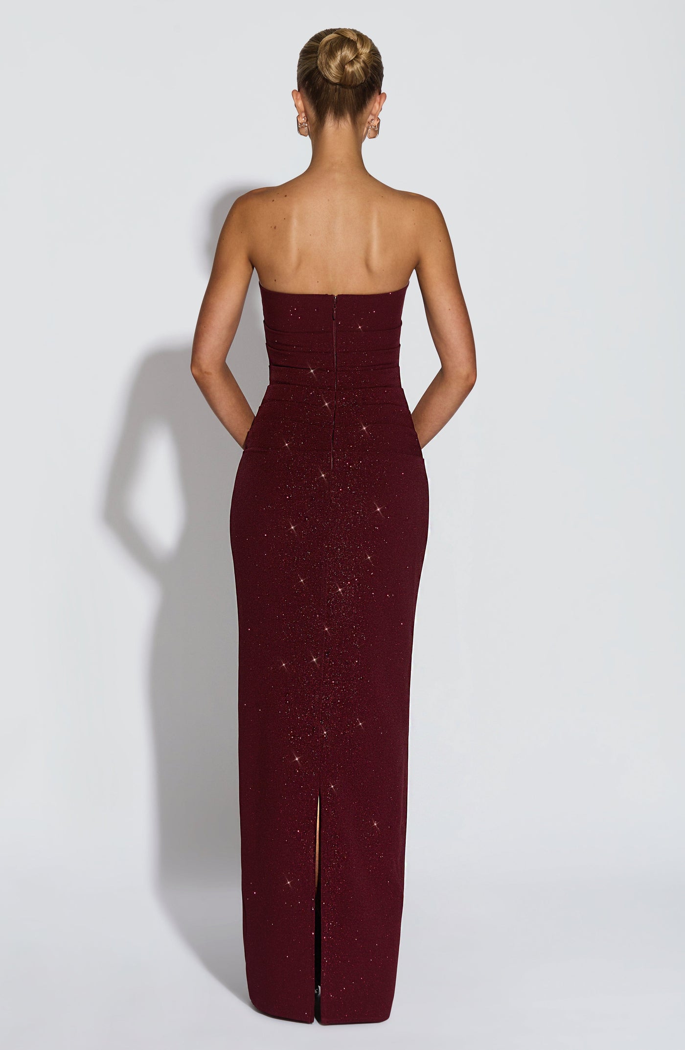 Sparkle Strapless Ruched Maxi Gown 9