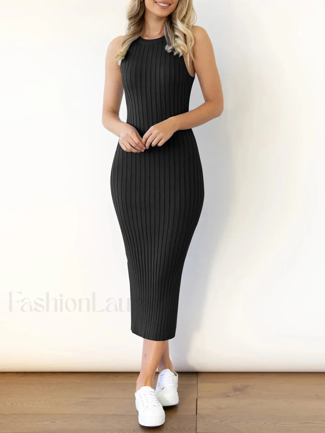 Paris Night Graceful Bodycon Long Dress Black / XS Sweaters L