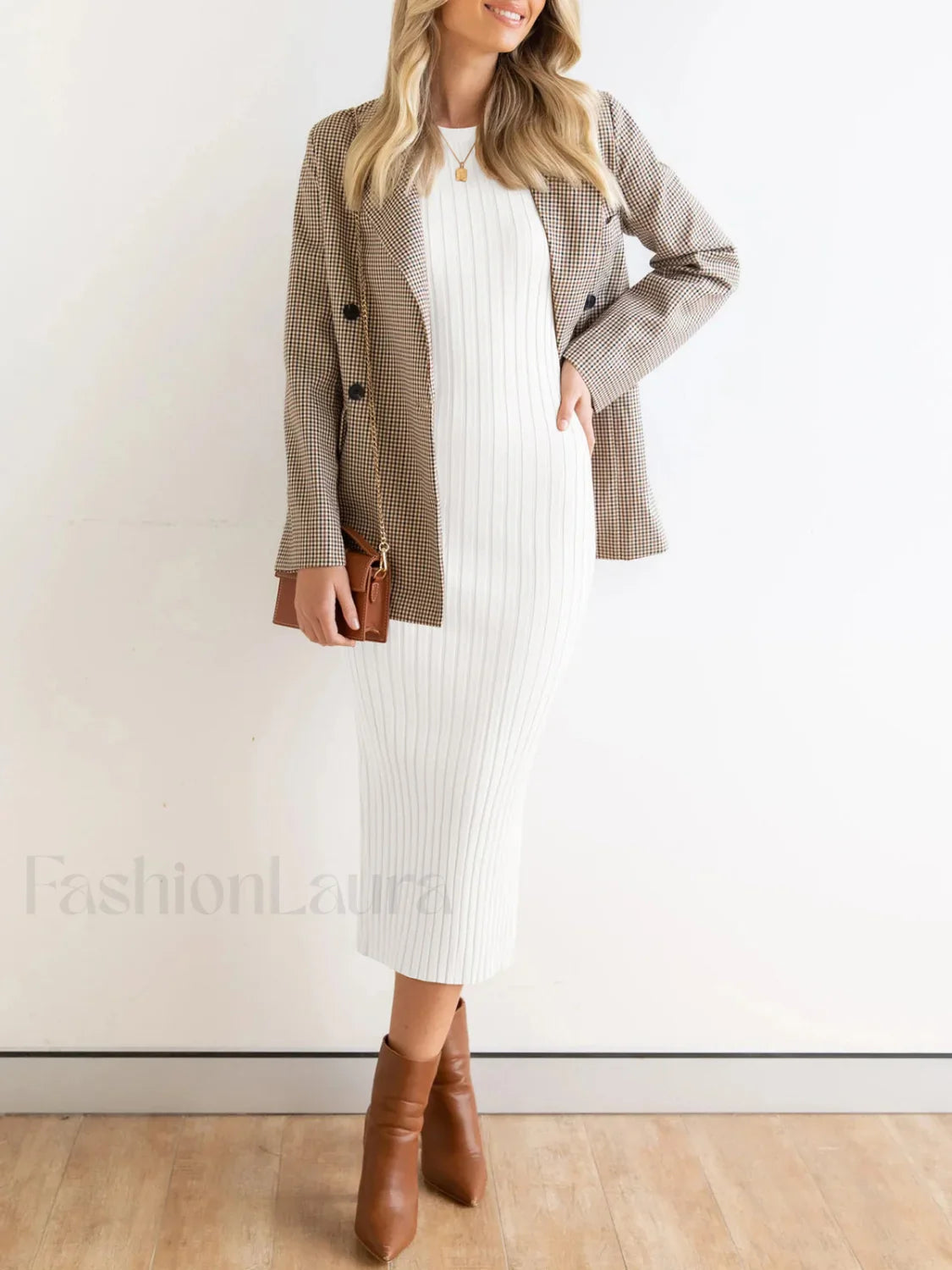 Paris Night Graceful Bodycon Long Dress White / XS Sweaters L