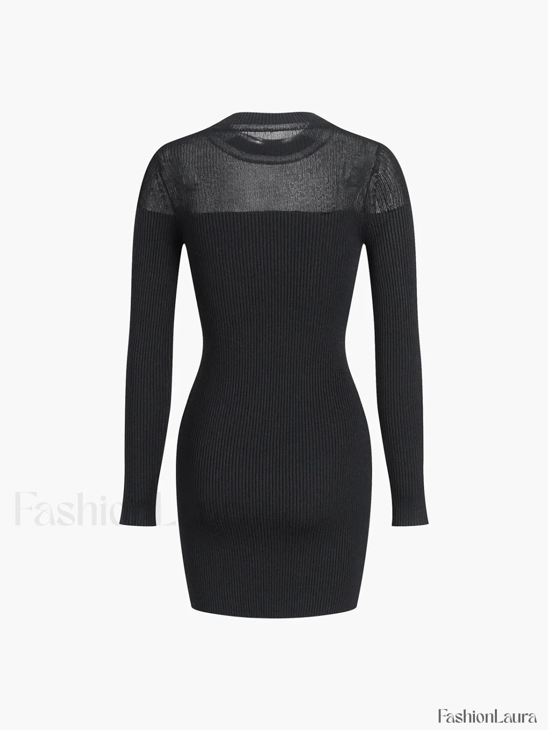 Patchwork Long Sleeve Trendy Short Sweater Dress