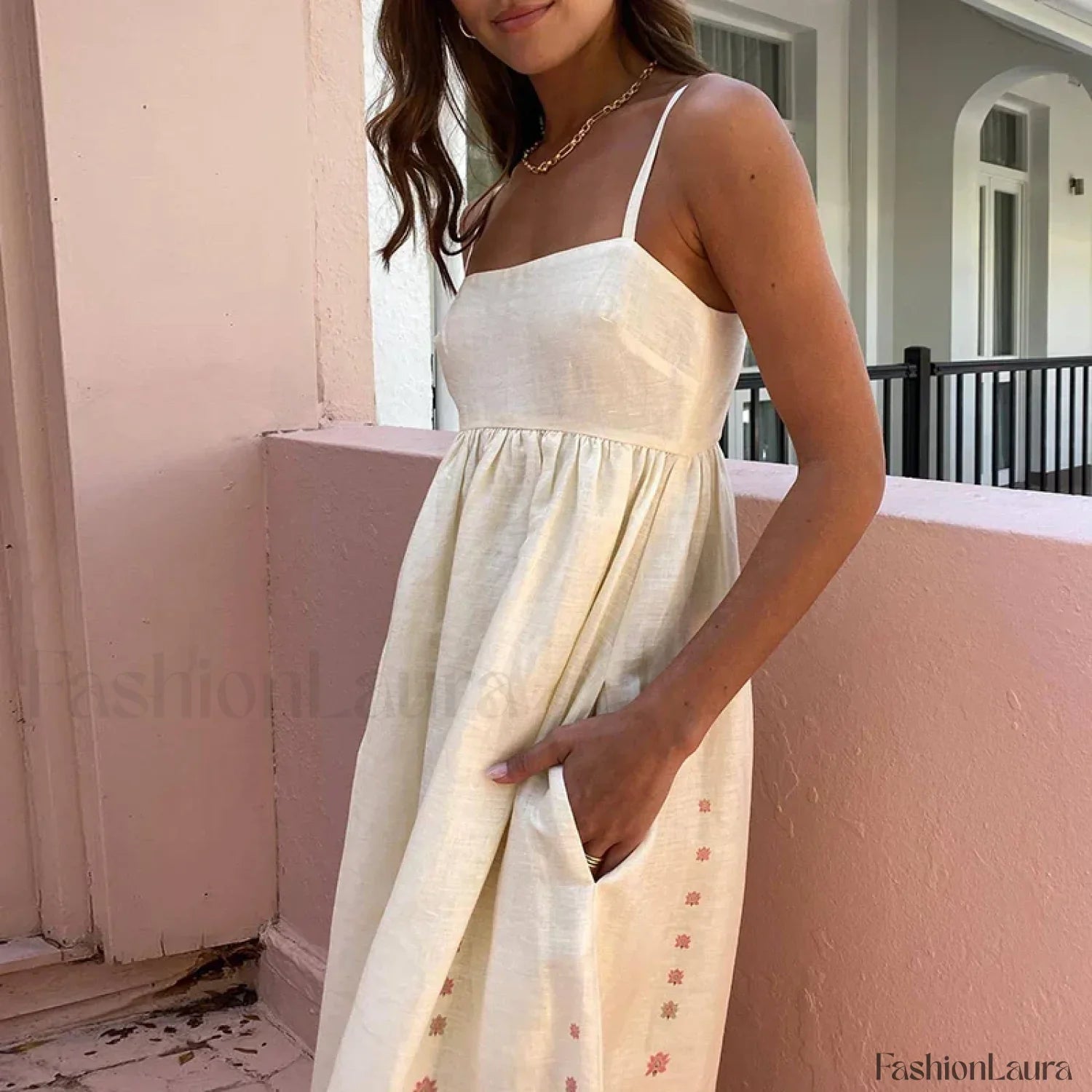 Patchwork Slash-Neck Boho Dress