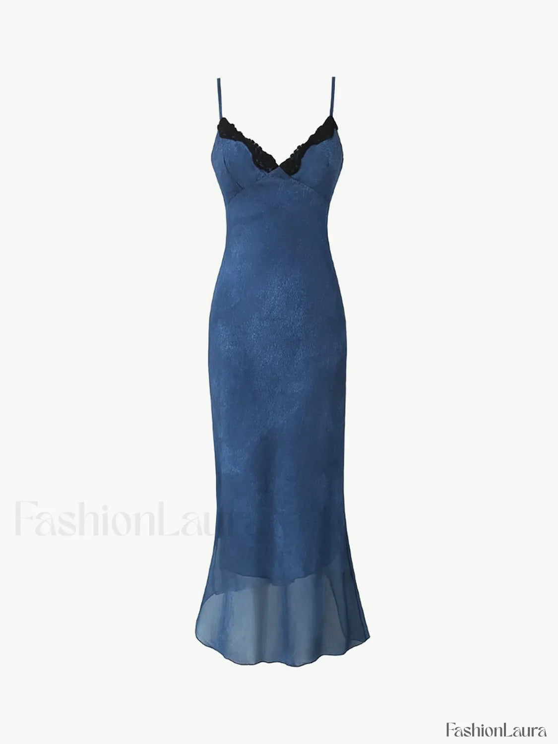 Patchwork V Neck Trendy Cami Midi Dress