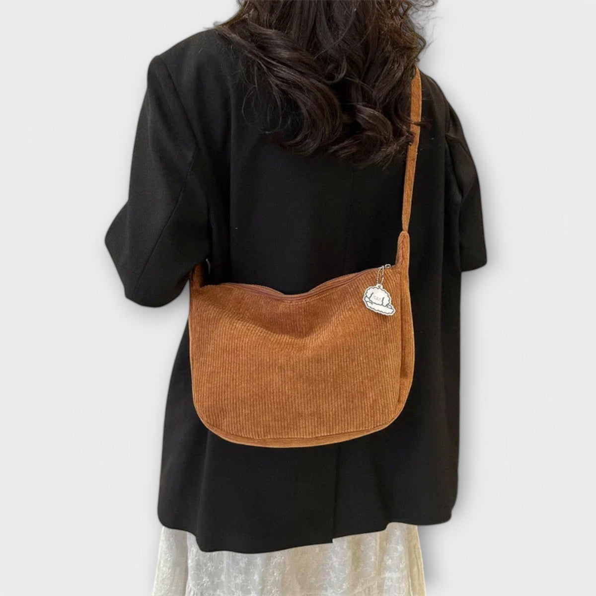 Corduroy Adjustable Strap Shoulder Bag