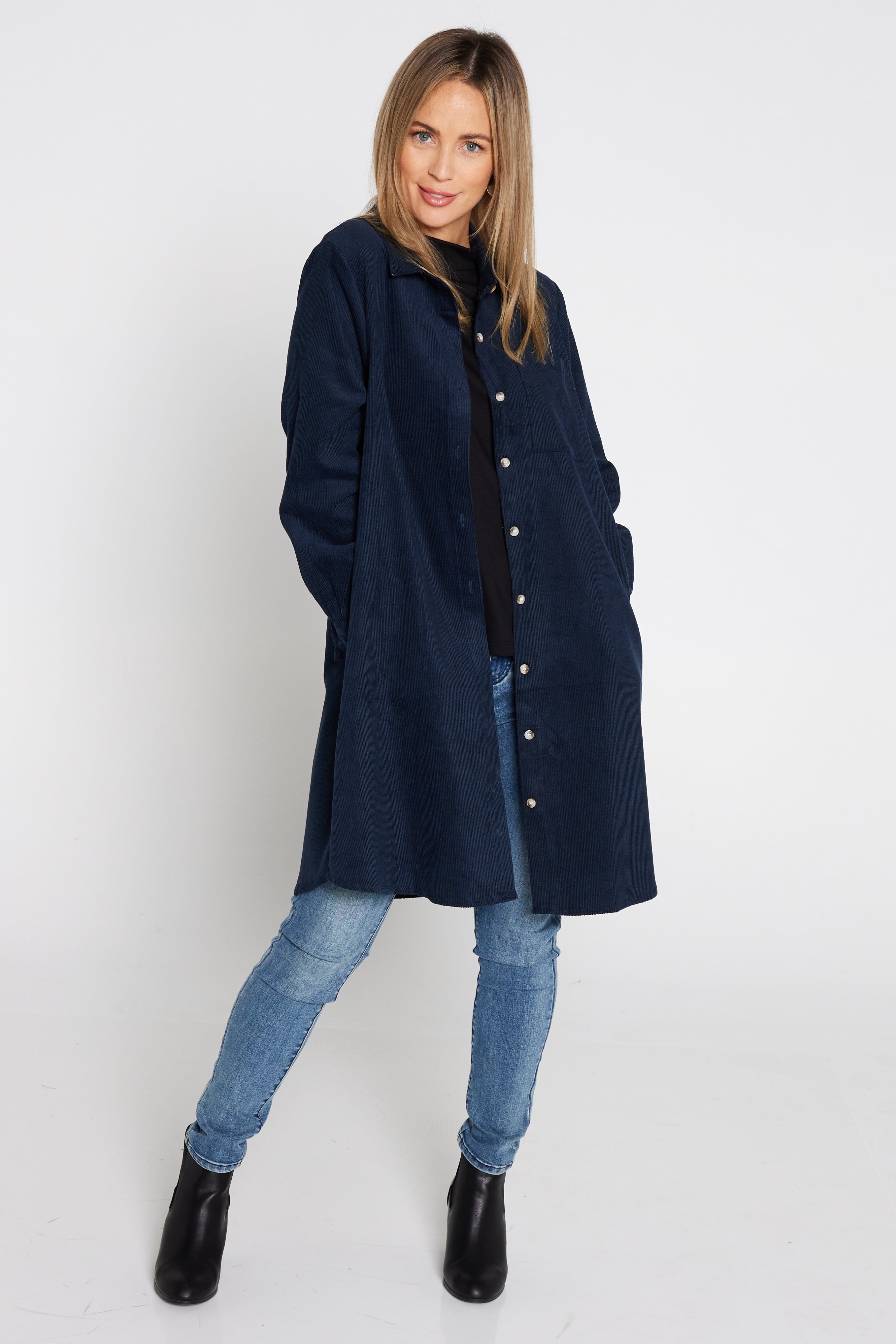 Parvati Corduroy Overshirt - Navy