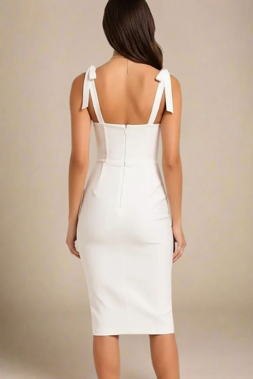 Payton Bandage Dress - White Pearl