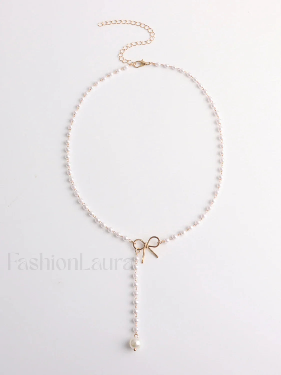 Pearl Bow Knot Pendant Necklace