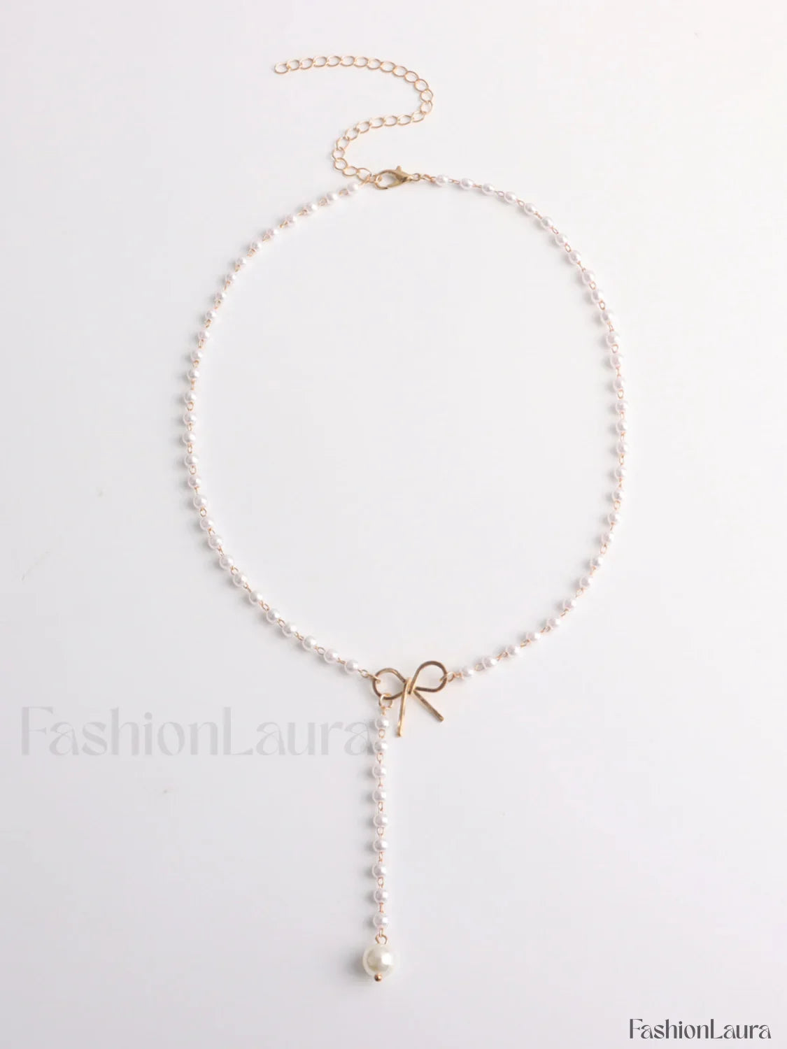 Pearl Bow Knot Pendant Necklace