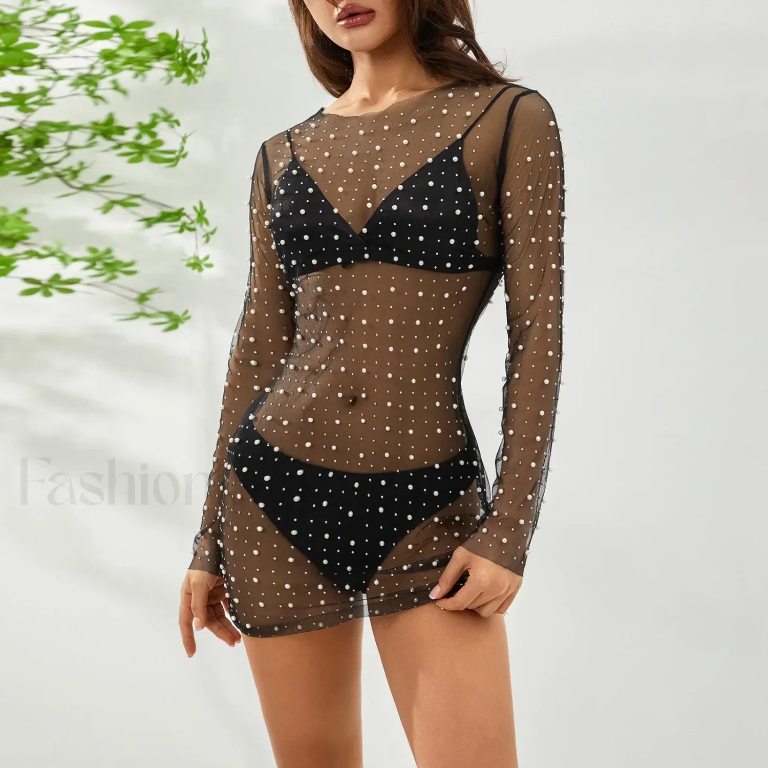 Pearl Sheer Party Dress Cover Up