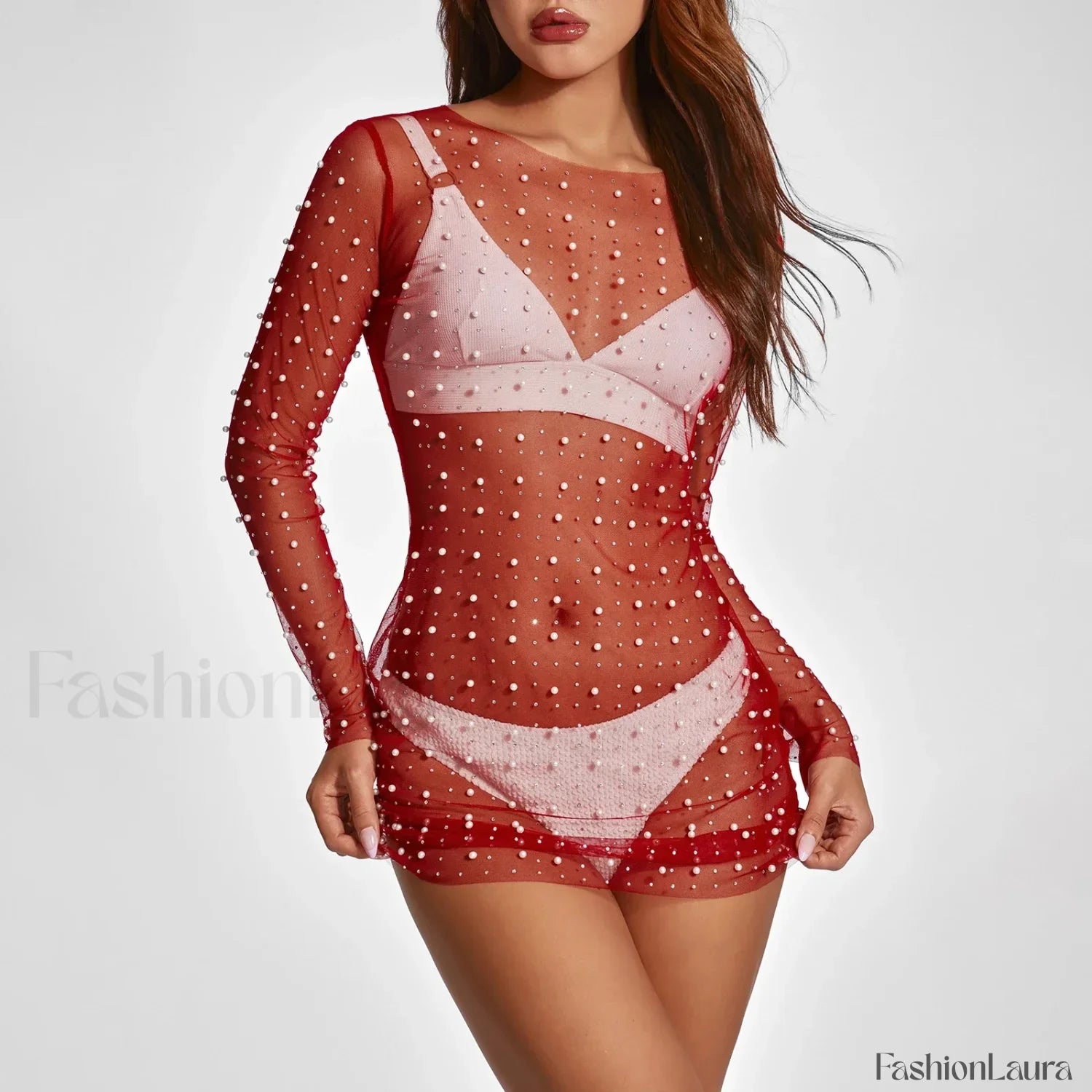 Pearl Sheer Party Dress Cover Up