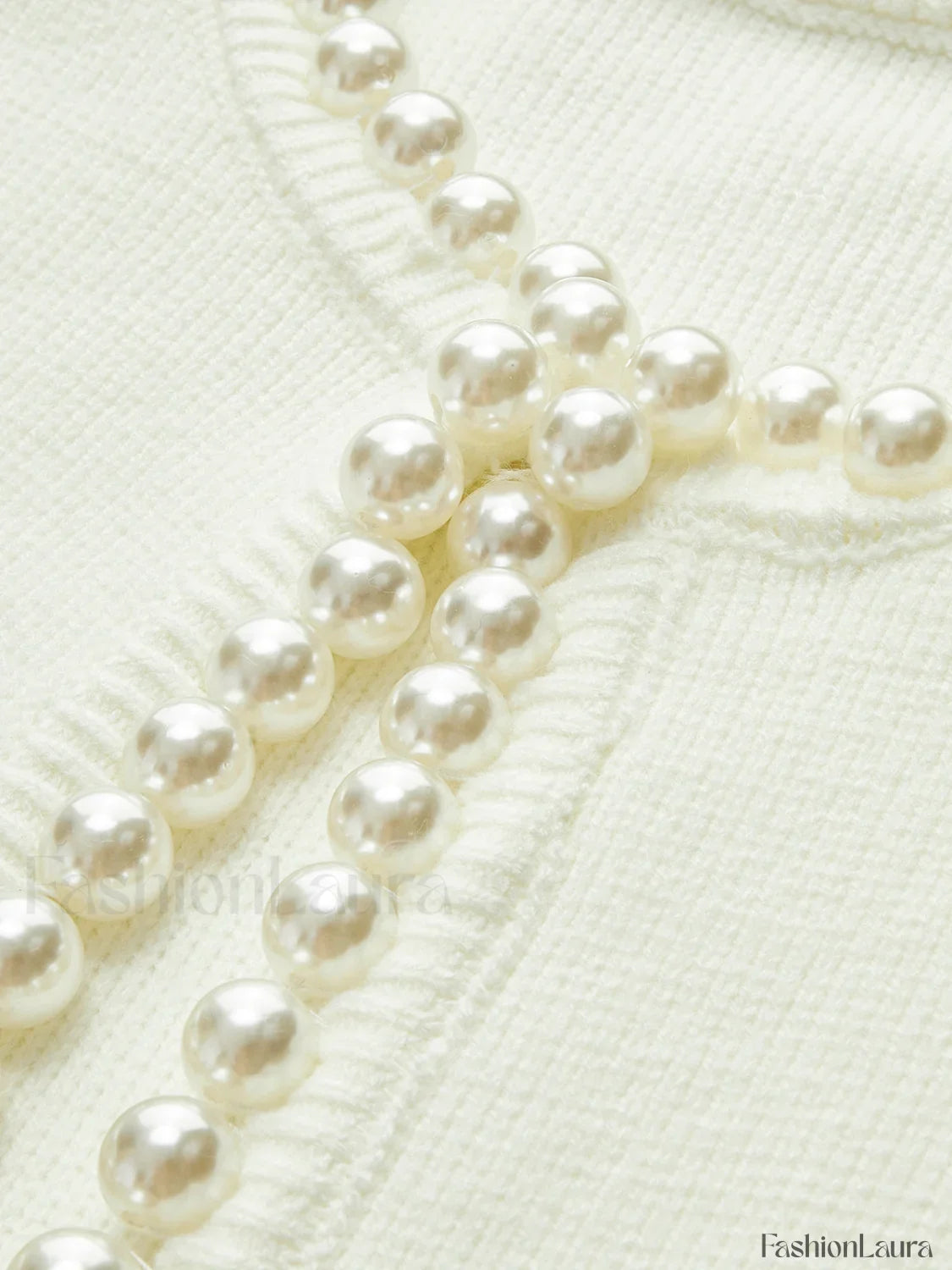 Pearl Trim Ripped Hem Cardigan