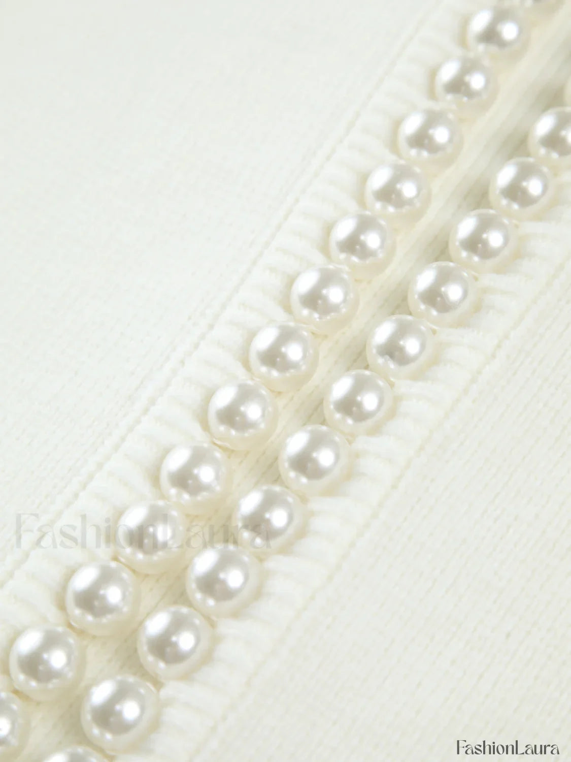 Pearl Trim Ripped Hem Cardigan