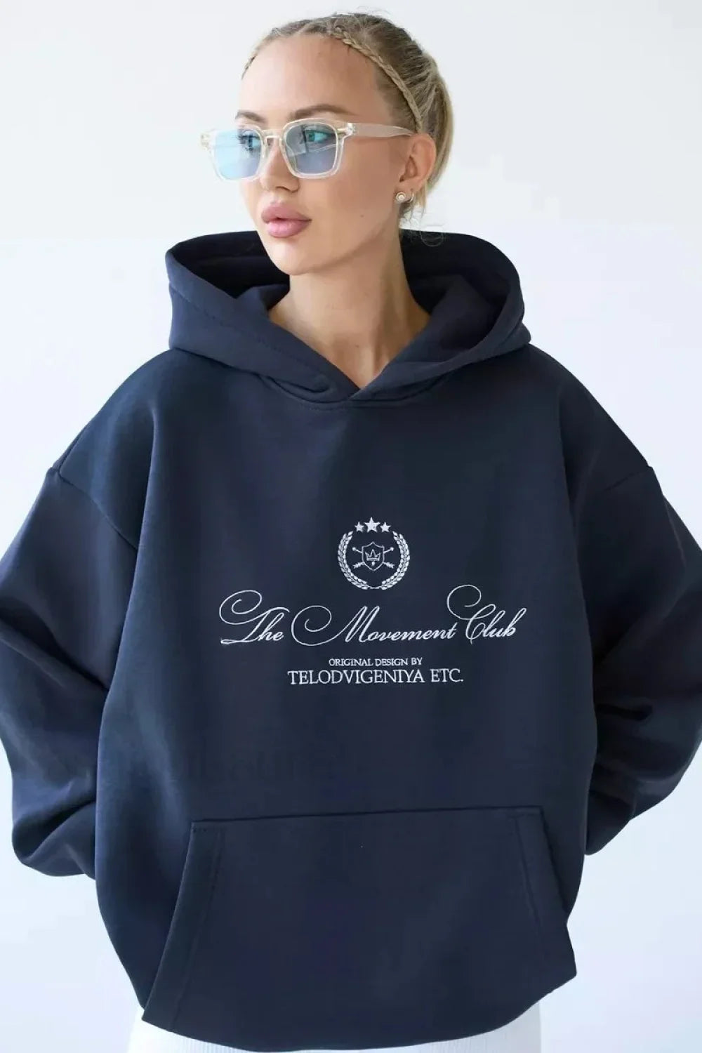 Personalized Printed Hooded Hoodie Navy blue / M