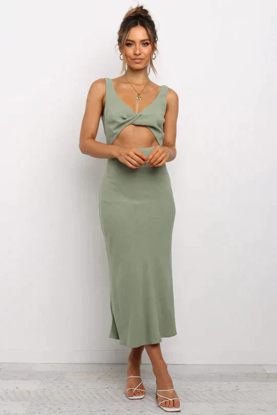 Galla Midi Dress in a Wrap Style for Women Easygoing Daywear