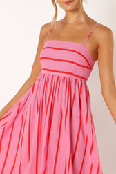 Striped Spaghetti Strap Tiered Maxi Dress 7
