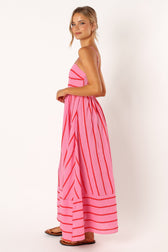 Striped Spaghetti Strap Tiered Maxi Dress 5