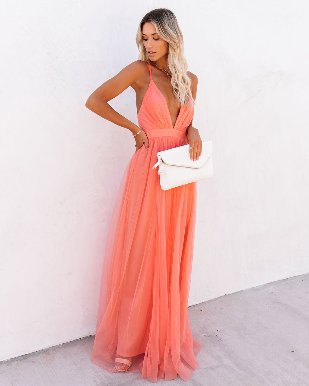 Petal Dust Maxi Dress - Apricot