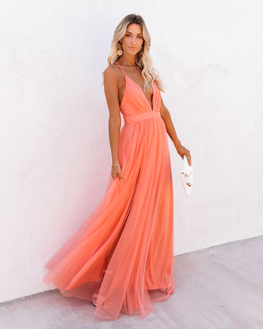 Petal Dust Maxi Dress - Apricot