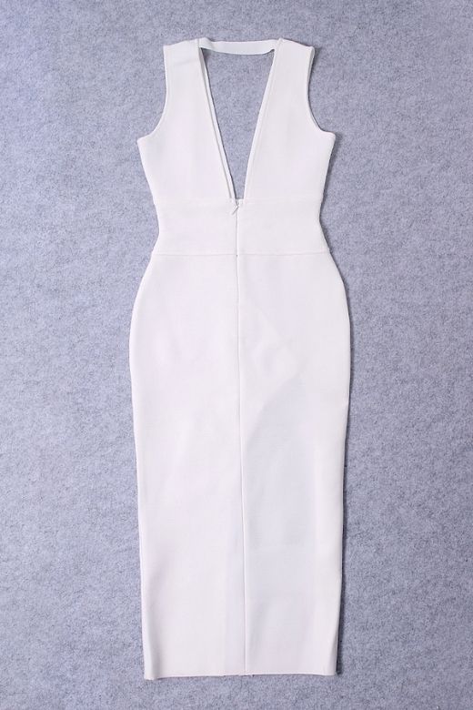 Pia Bandage Midi Dress - White Pearl
