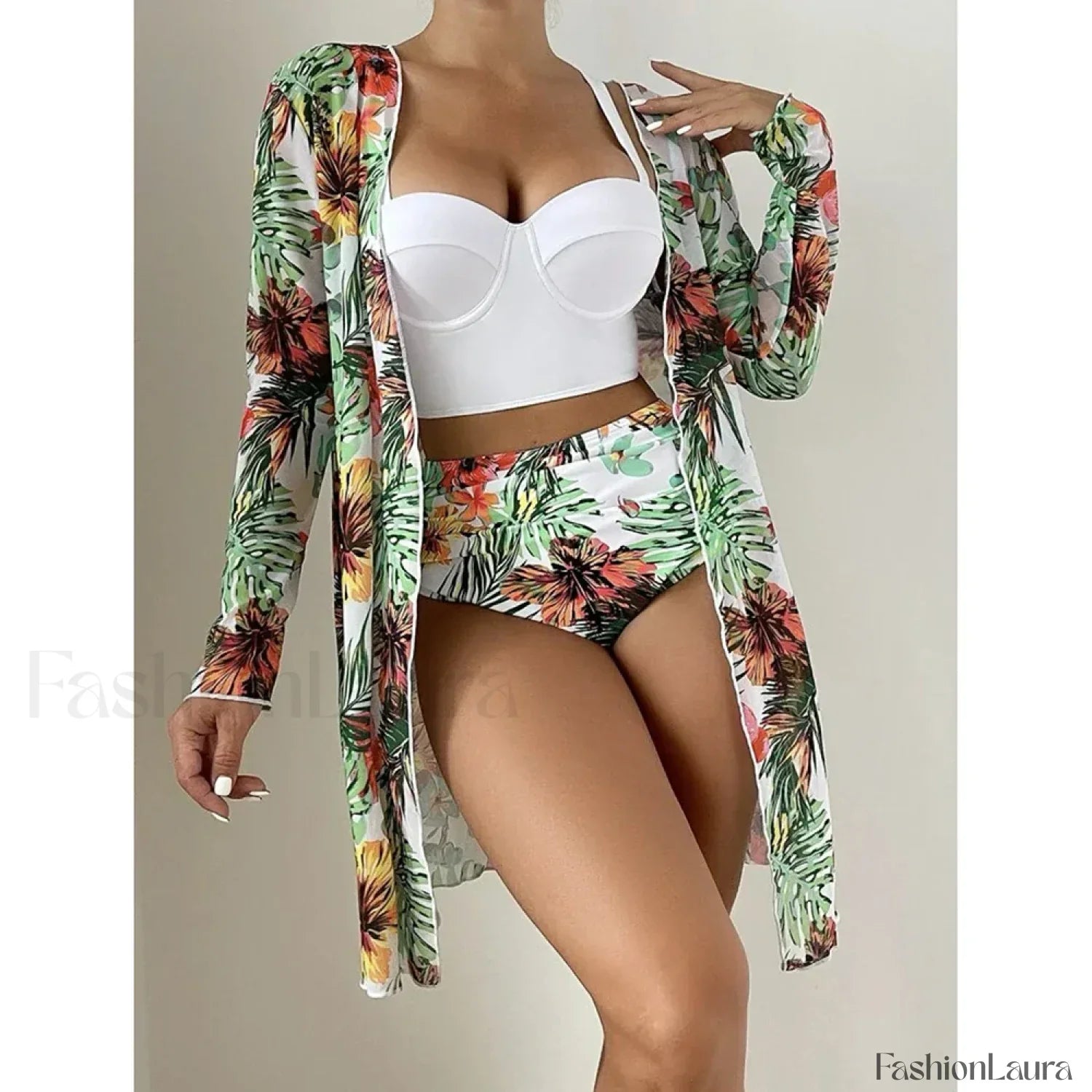 Pink Dot Print Mesh Cover Up