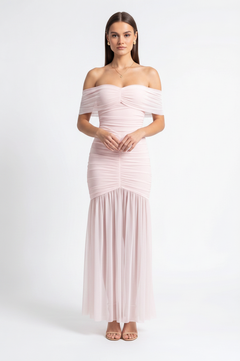 Elegant Slim Fit Evening Dress with Cap Sleeves and Knee-Length Hem - Jamota