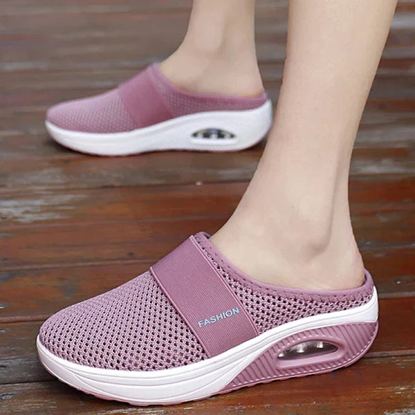 Mesh Slip On Air Cushion Platform Mule Sneakers