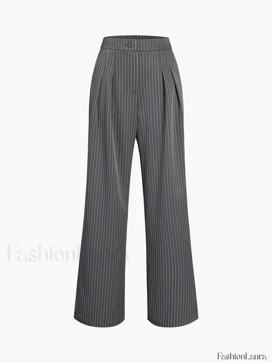 Pinstripe Pleated Wide Trendy Leg Dress Pants