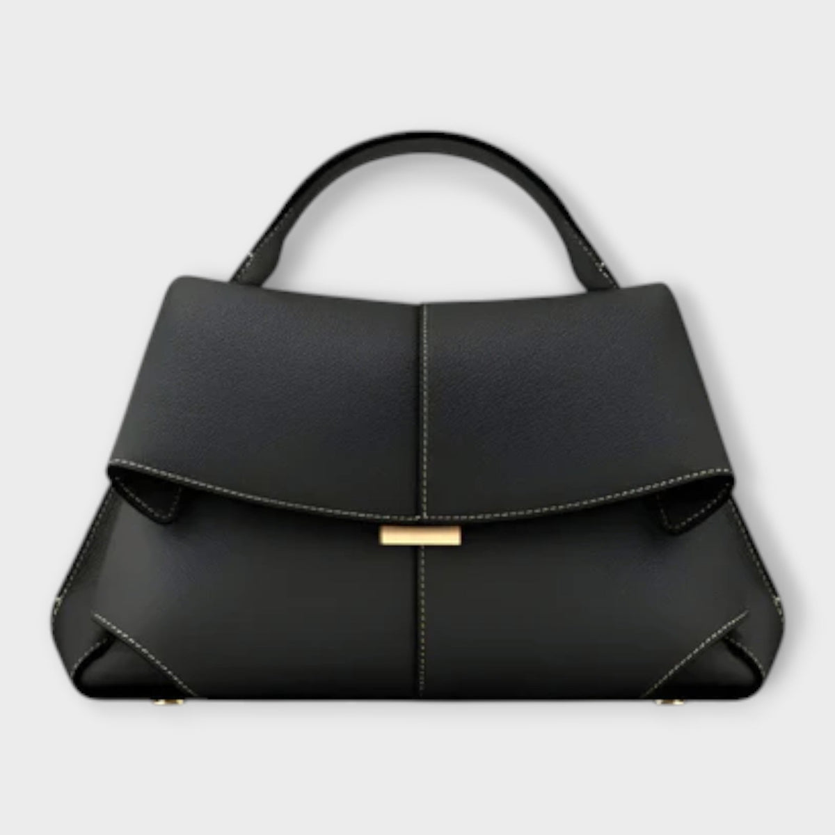 Top Handle Structured Flap Satchel Bag