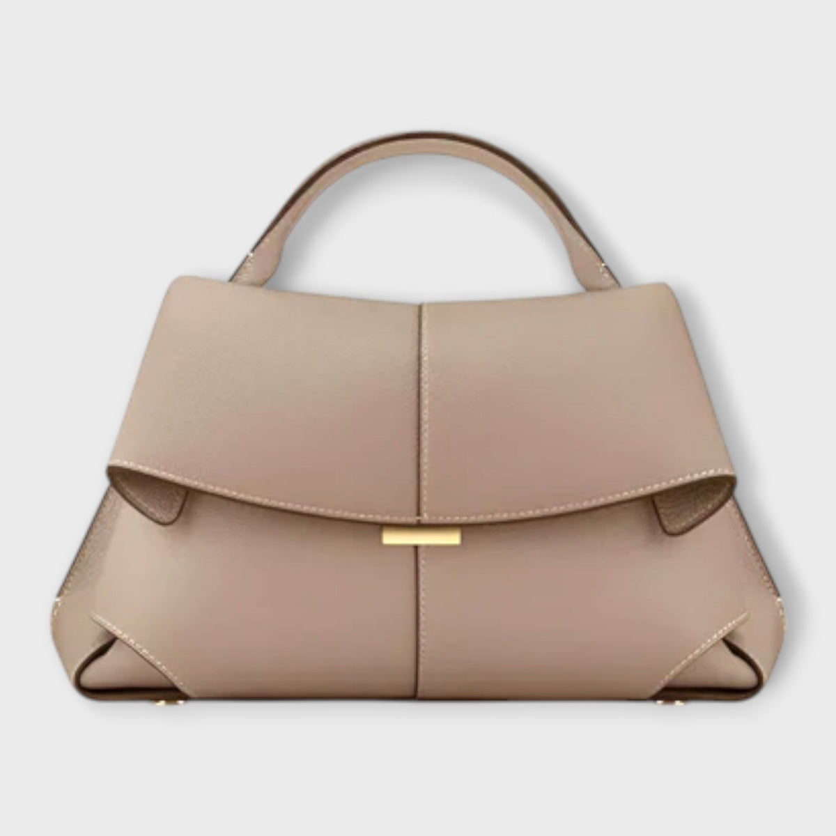 Top Handle Structured Flap Satchel Bag