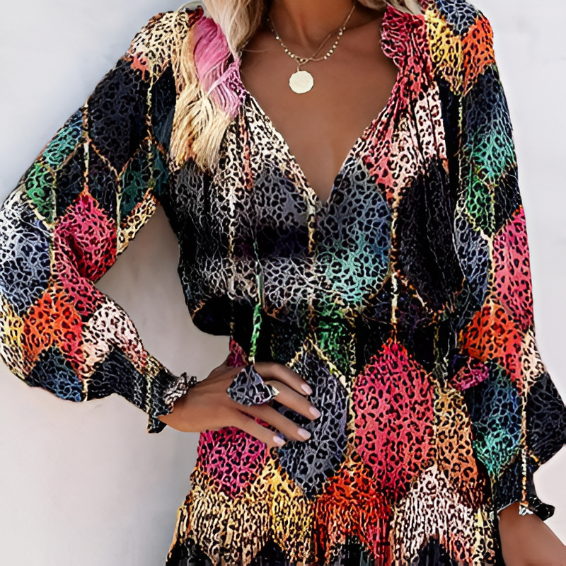 Hana Timeless Mini Dress Floral Chiffon Chic Silhouette Collection