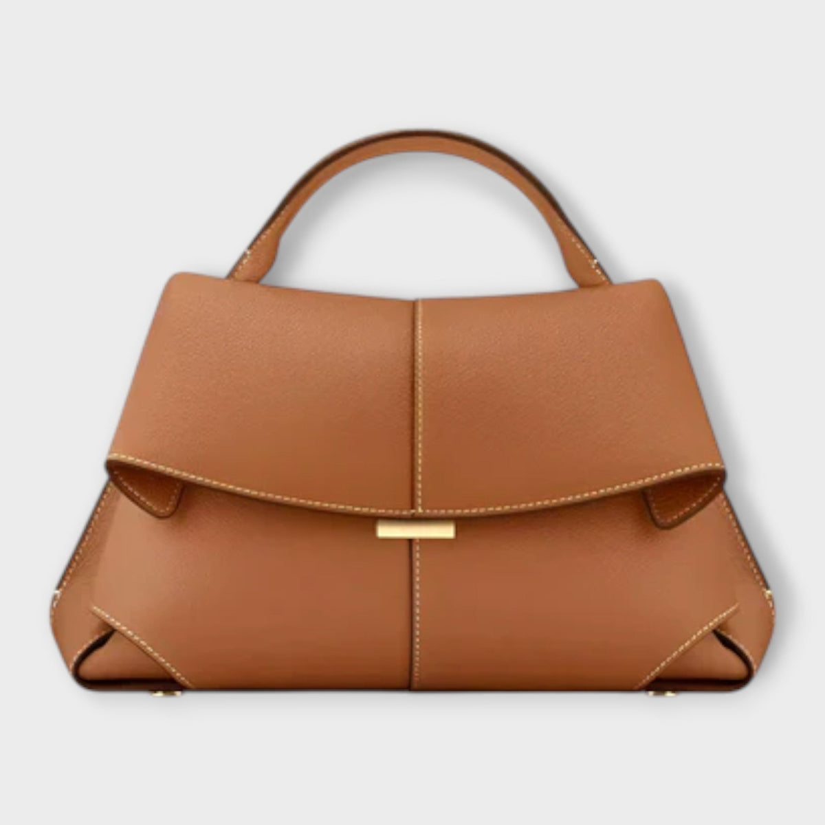 Top Handle Structured Flap Satchel Bag