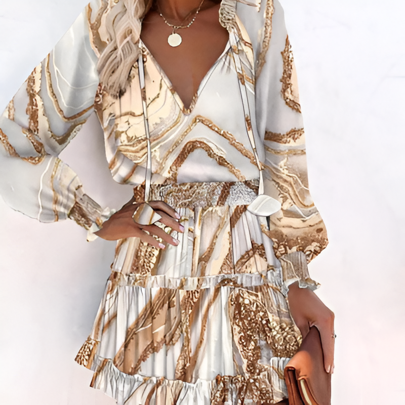 Hana Timeless Mini Dress Floral Chiffon Chic Silhouette Collection