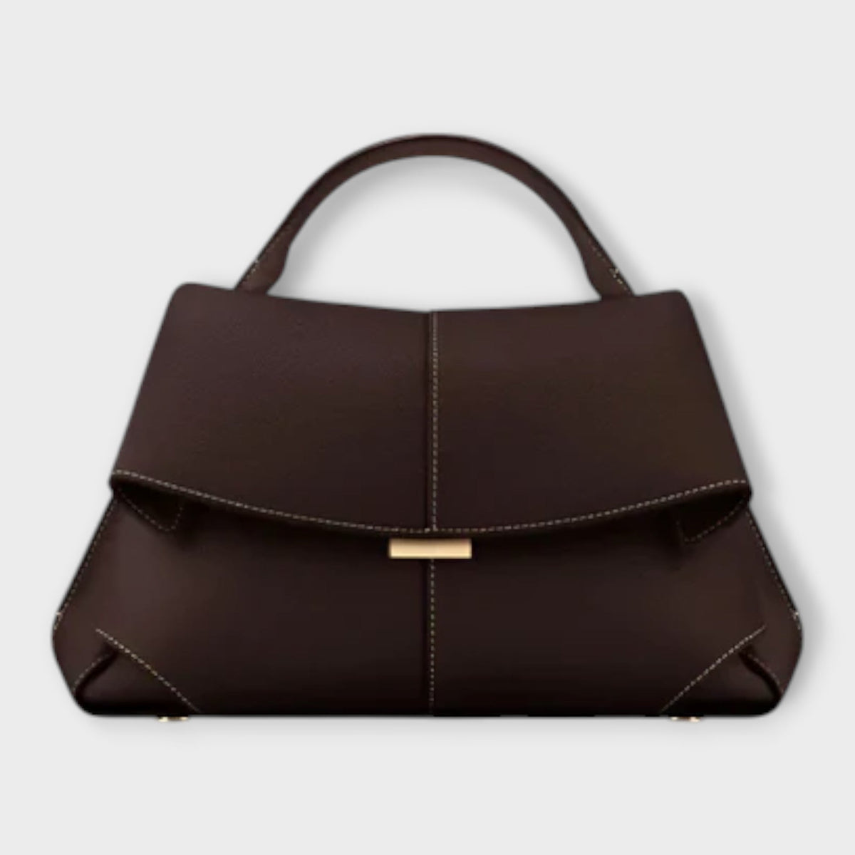 Top Handle Structured Flap Satchel Bag