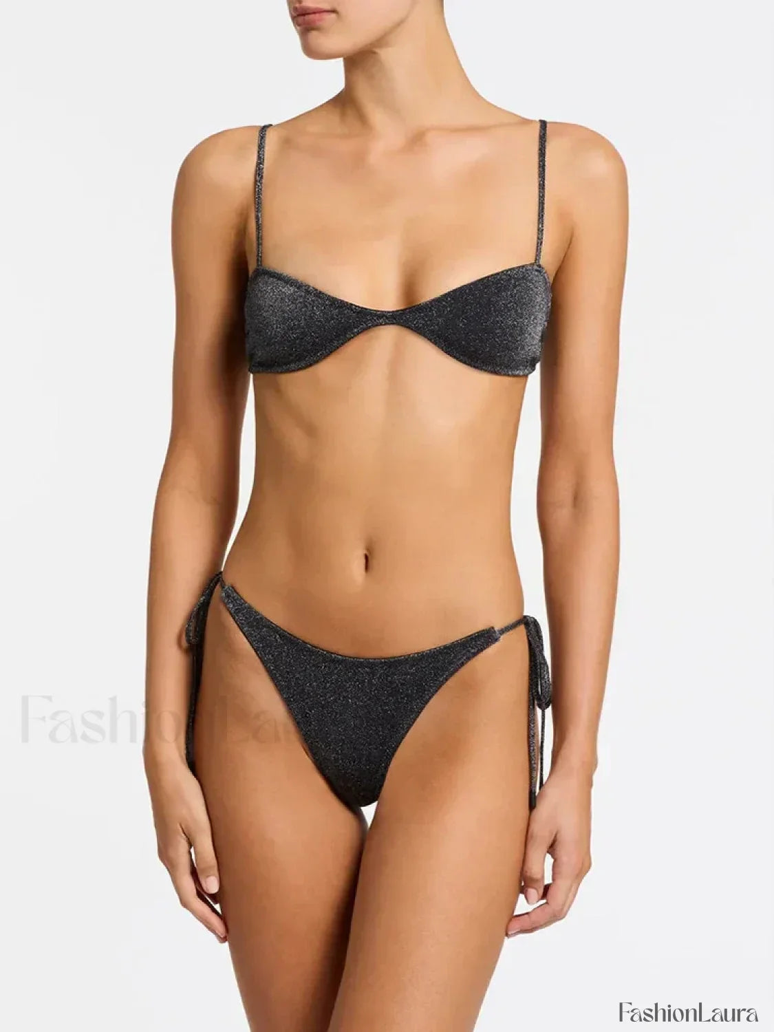 Plaid Low Waist Bikini Set