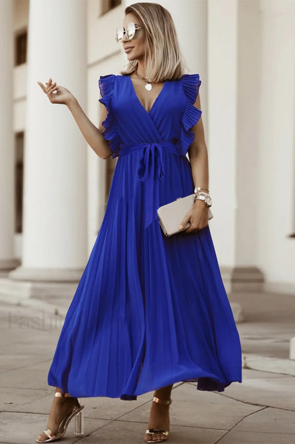 Pleated Elegant Maxi Dress