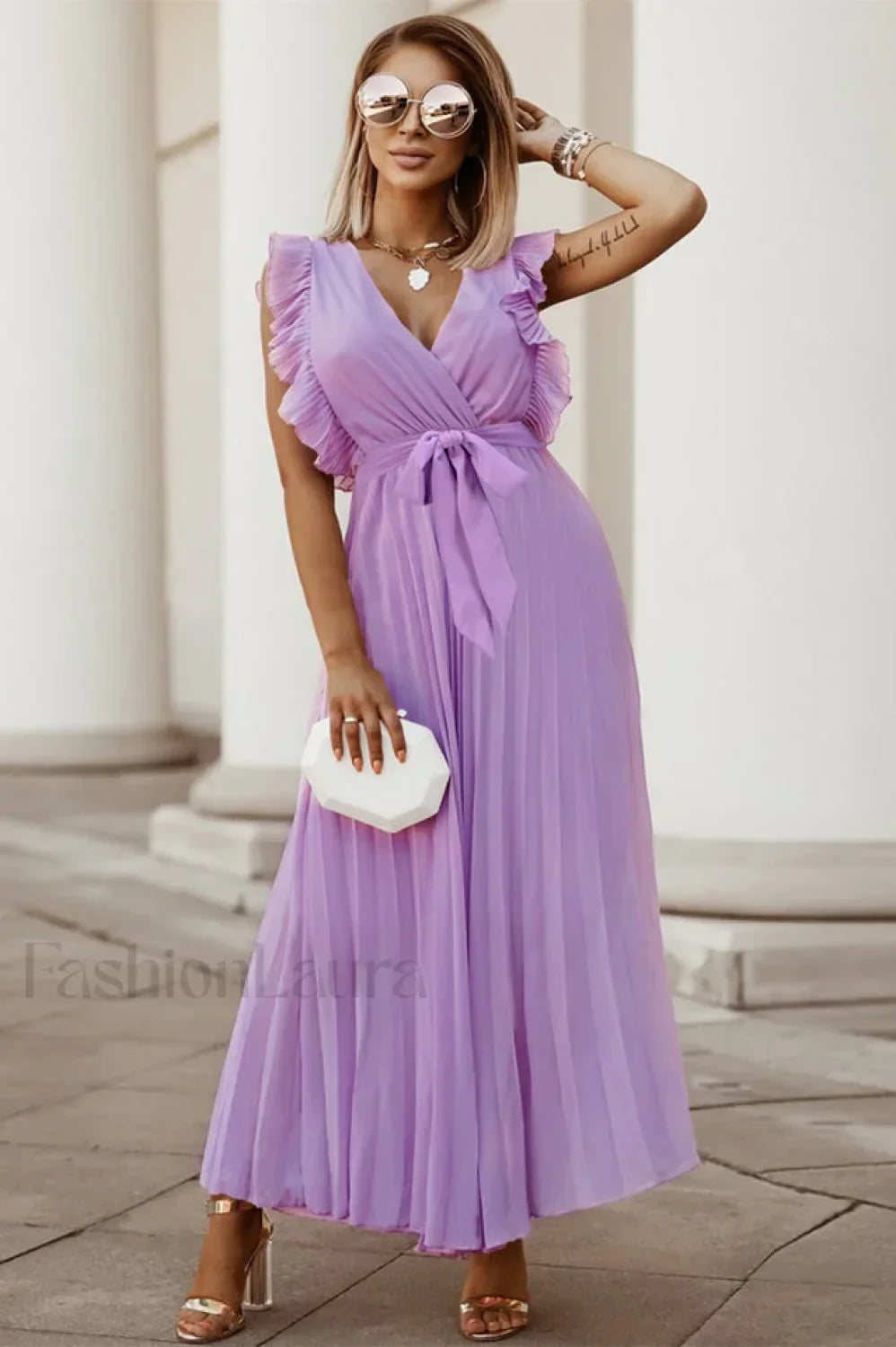 Pleated Elegant Maxi Dress